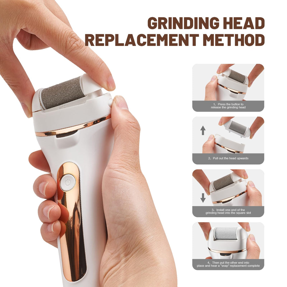SilkGlow replacement roller heads kit for customized foot care