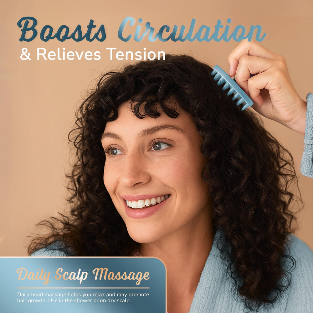 SILKLE ergonomic handle stays steady in soapy hands for relaxing scalp massage