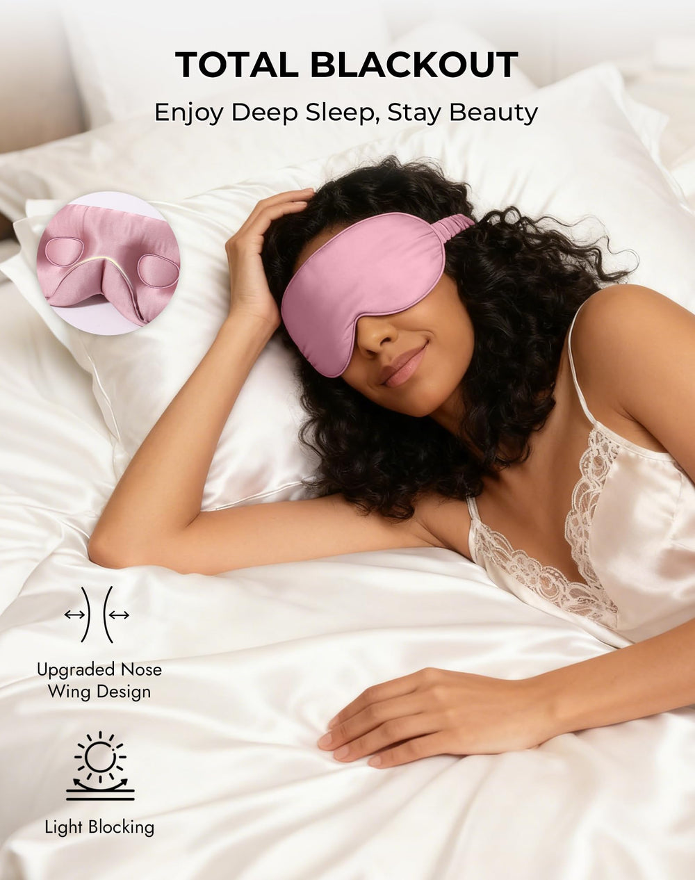 SilkSilky sleep mask ideal for travel or night shifts.
