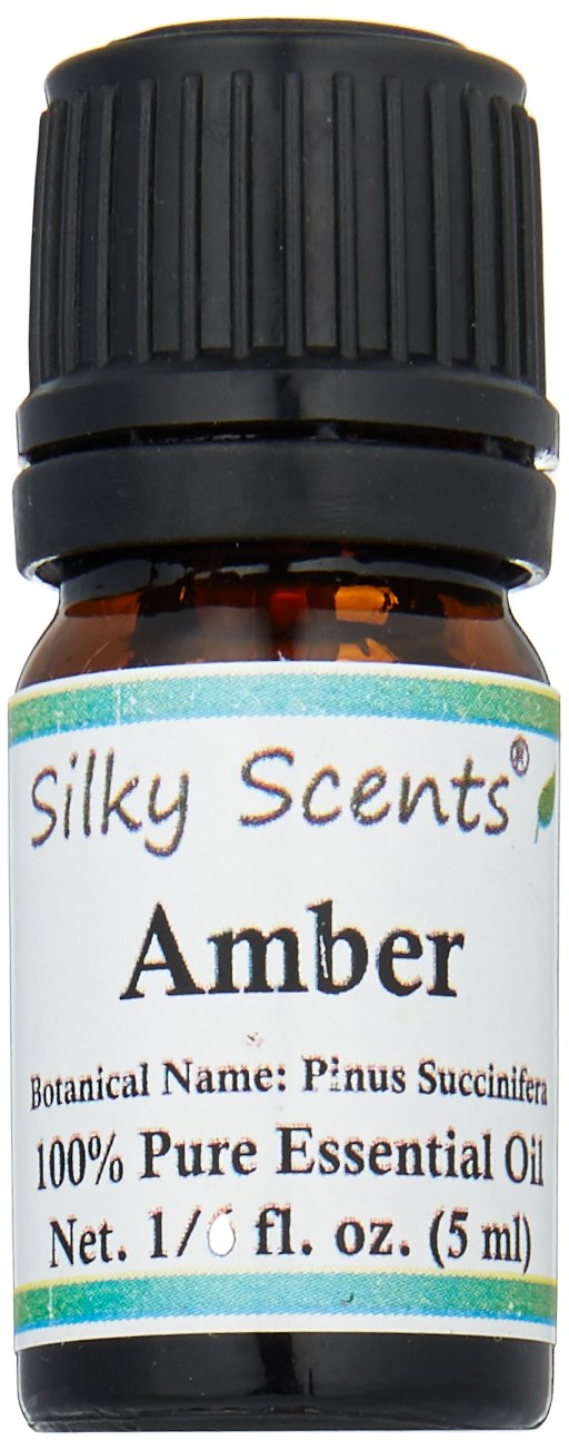 Silky Amber Essential Oil bottle showing purity and versatility for diffusers and blends