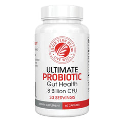Silver Fern Ultimate Probiotic bottle front showing a shelf-stable, high-quality formula
