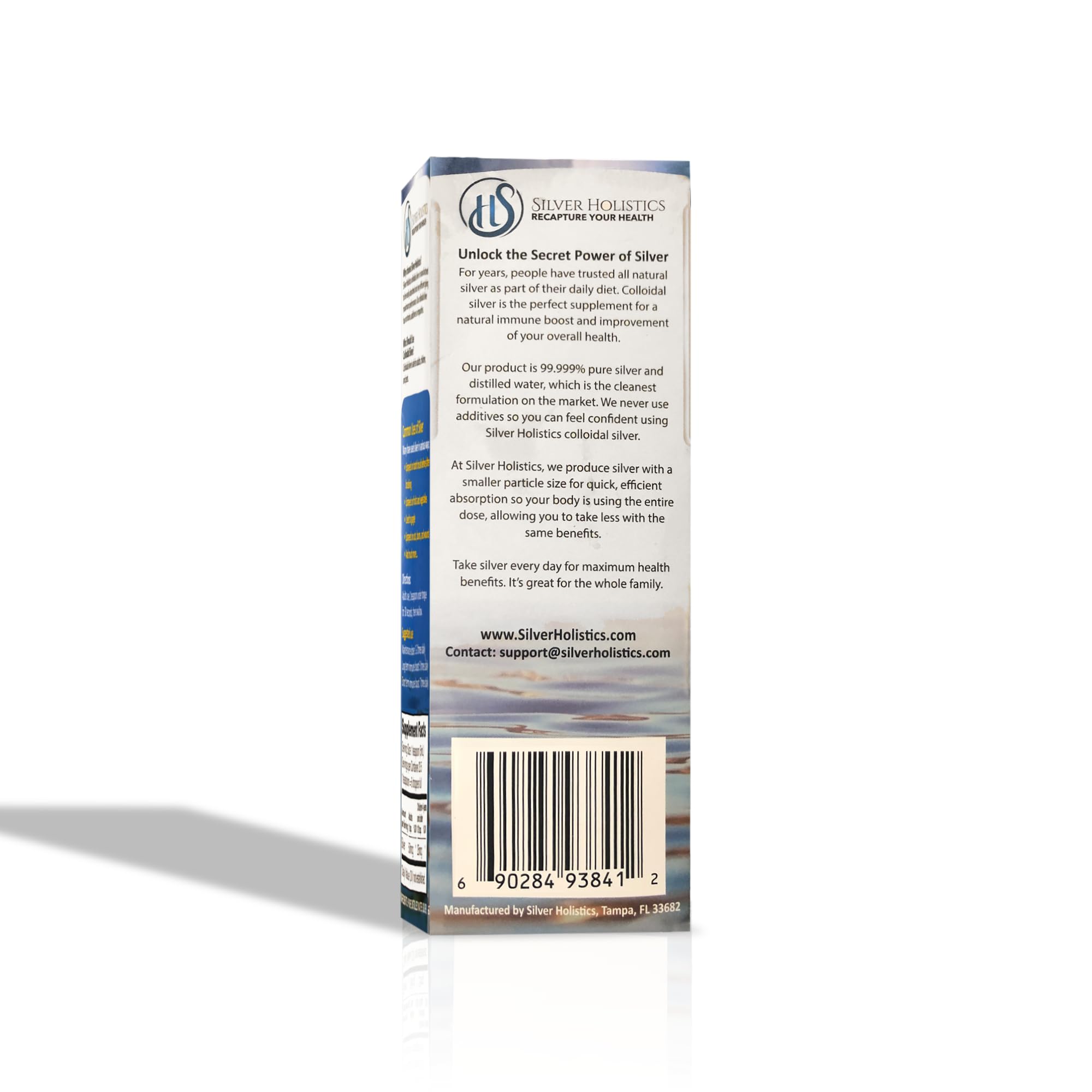 SILVER HOLISTICS distilled water base ensures clean, dependable suspension
