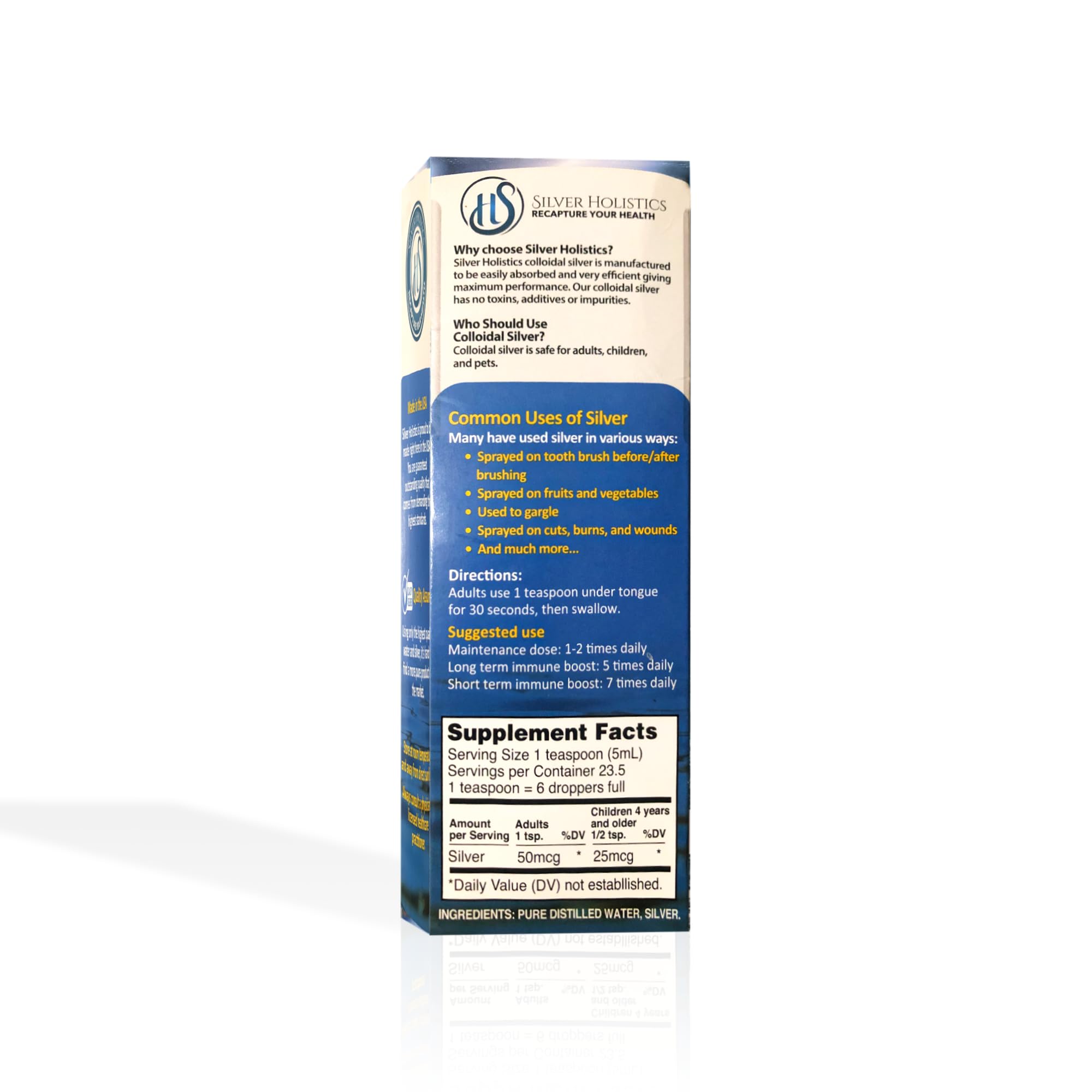 SILVER HOLISTICS safe for children and pets with additive-free formula