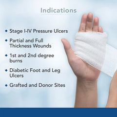 Transparent hydrogel dressing showing clear wound coverage and moisture retention