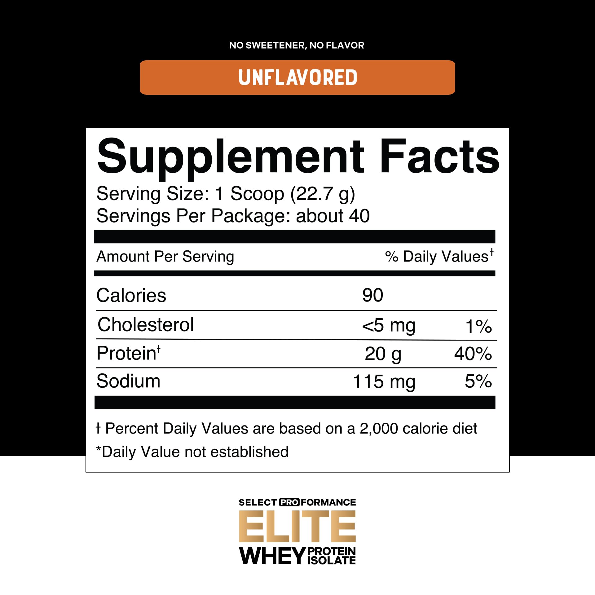 Silver Star Nutrition Elite whey isolate scoop showing dosage and minimal ingredients