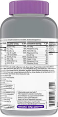 Silver Women 50 Plus bottle label highlights vitamin D3 and B complex for bone and immune support