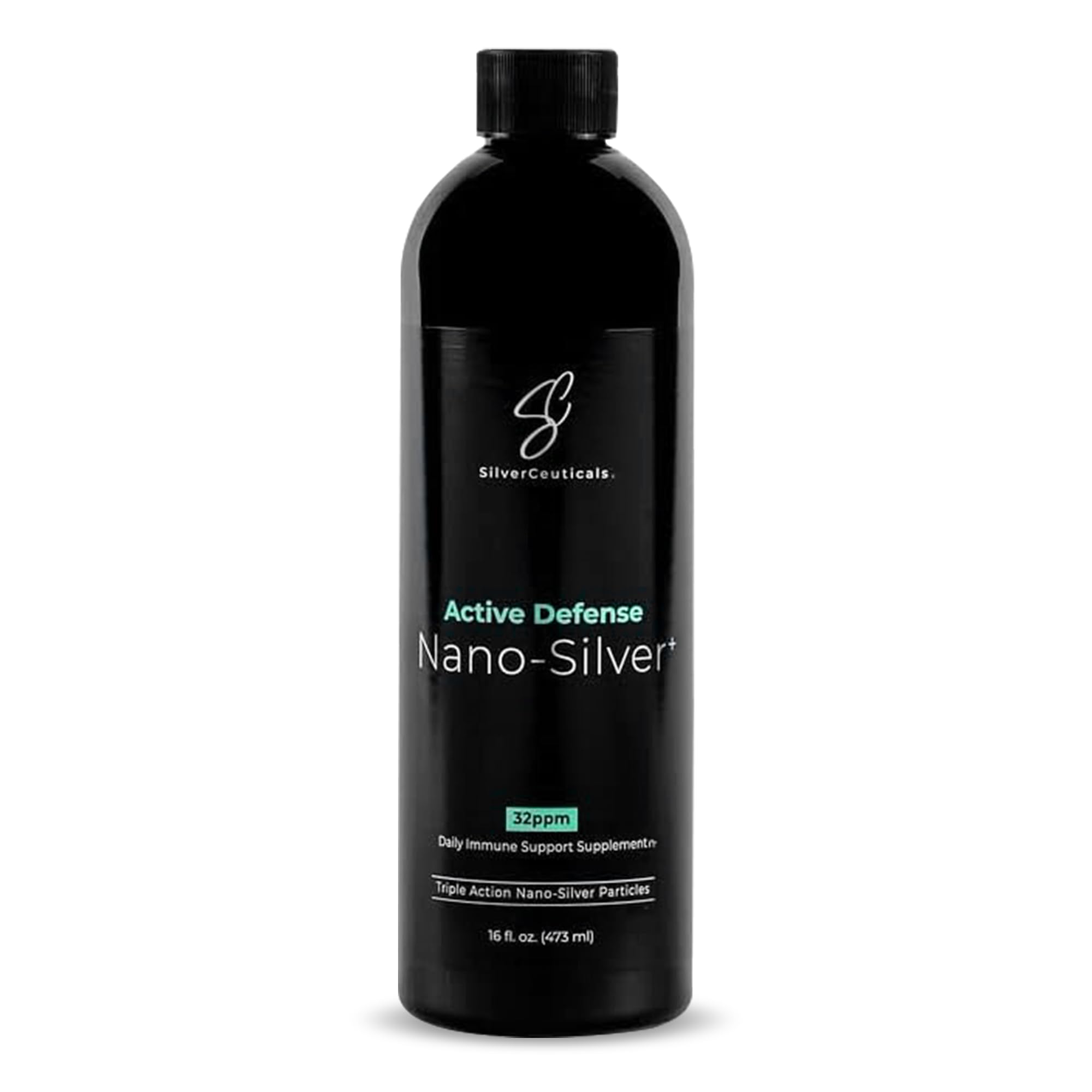 SilverCeuticals nano colloidal silver 32ppm bottle for daily immune support