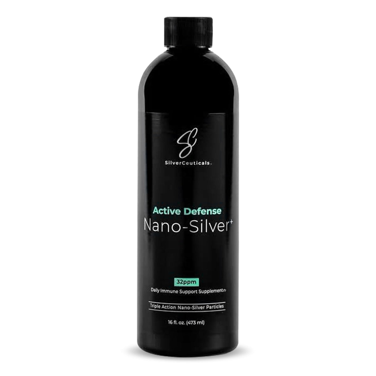 SilverCeuticals nano colloidal silver 32ppm bottle for daily immune support