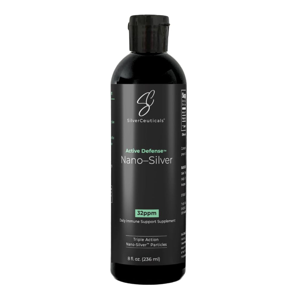 SilverCeuticals nano colloidal silver bottle with clear liquid for everyday immune support.
