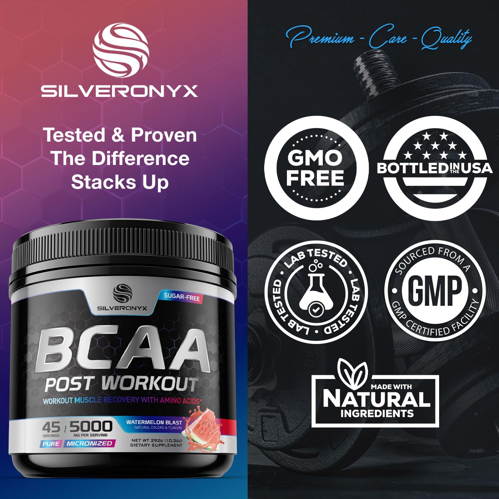 Silveronyx BCAAs and amino acids boost for energy and recovery