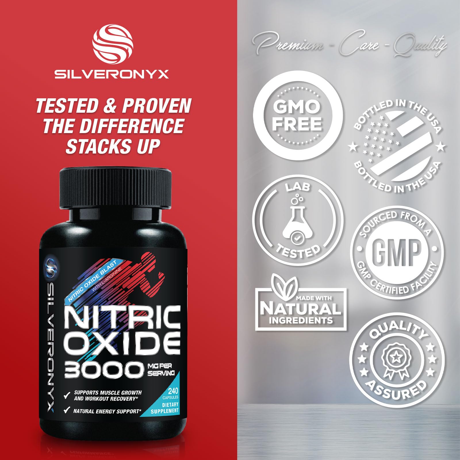 SilverOnyx bottle on workout towel ready for routine
