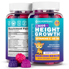 SILVERPEAKS height growth kids bottle for convenient daily gummies