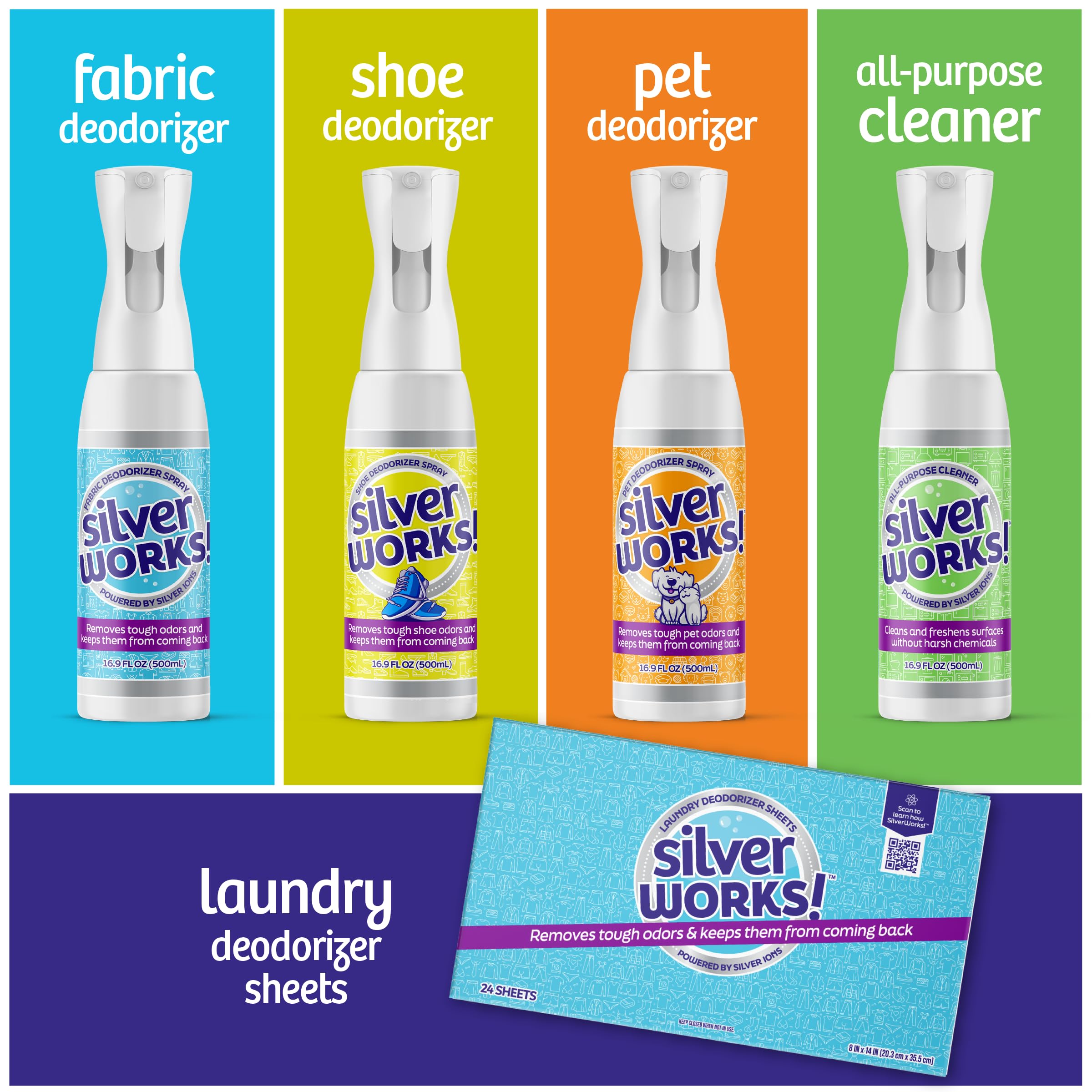 SilverWorks! 16.9oz bottle sits ready for long-lasting freshness.