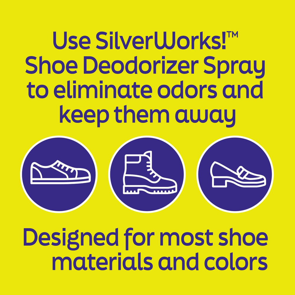 SilverWorks! after-use freshness leaves shoes feeling cleaner and odor-free.