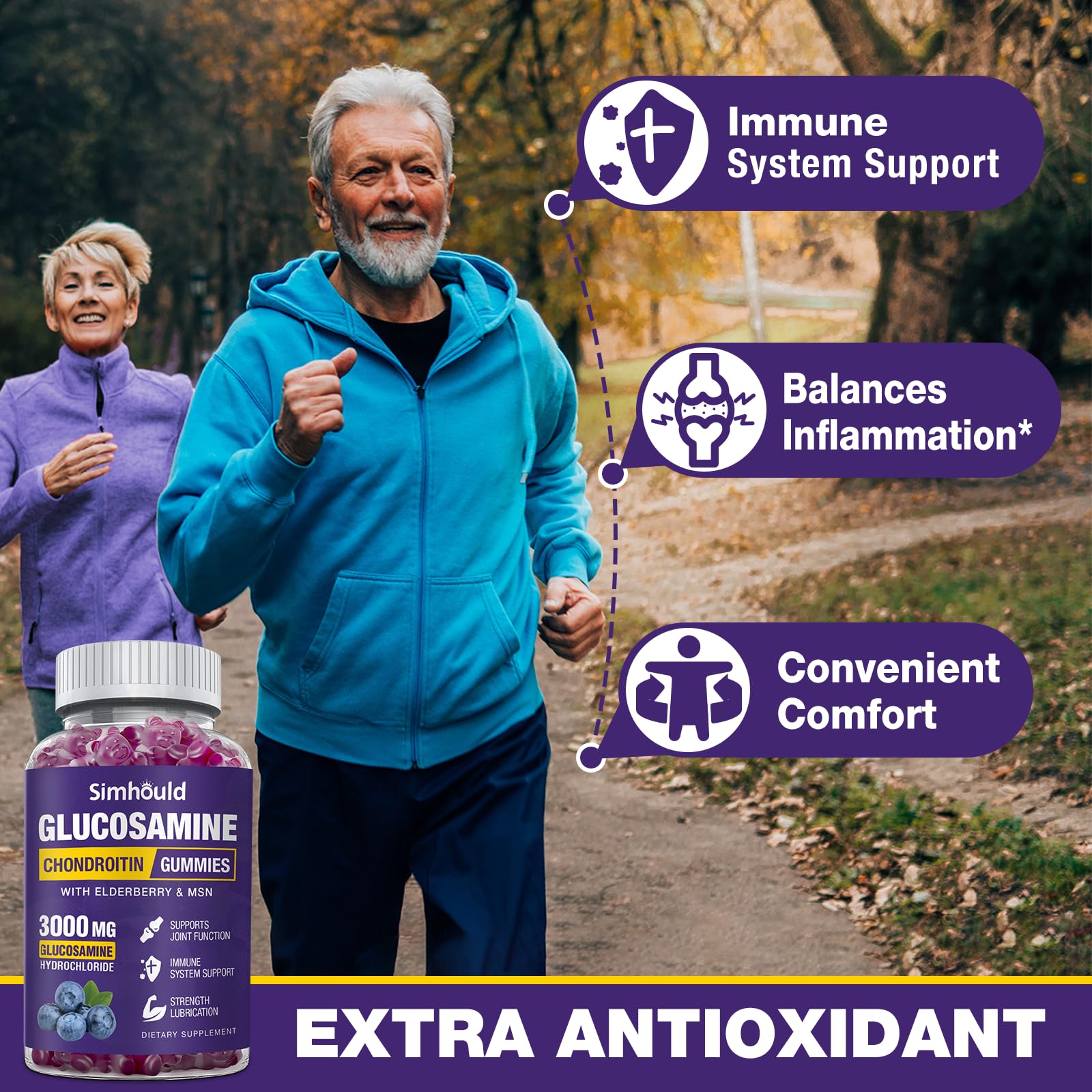 Simhould with elderberry ingredient note for immune support potential.