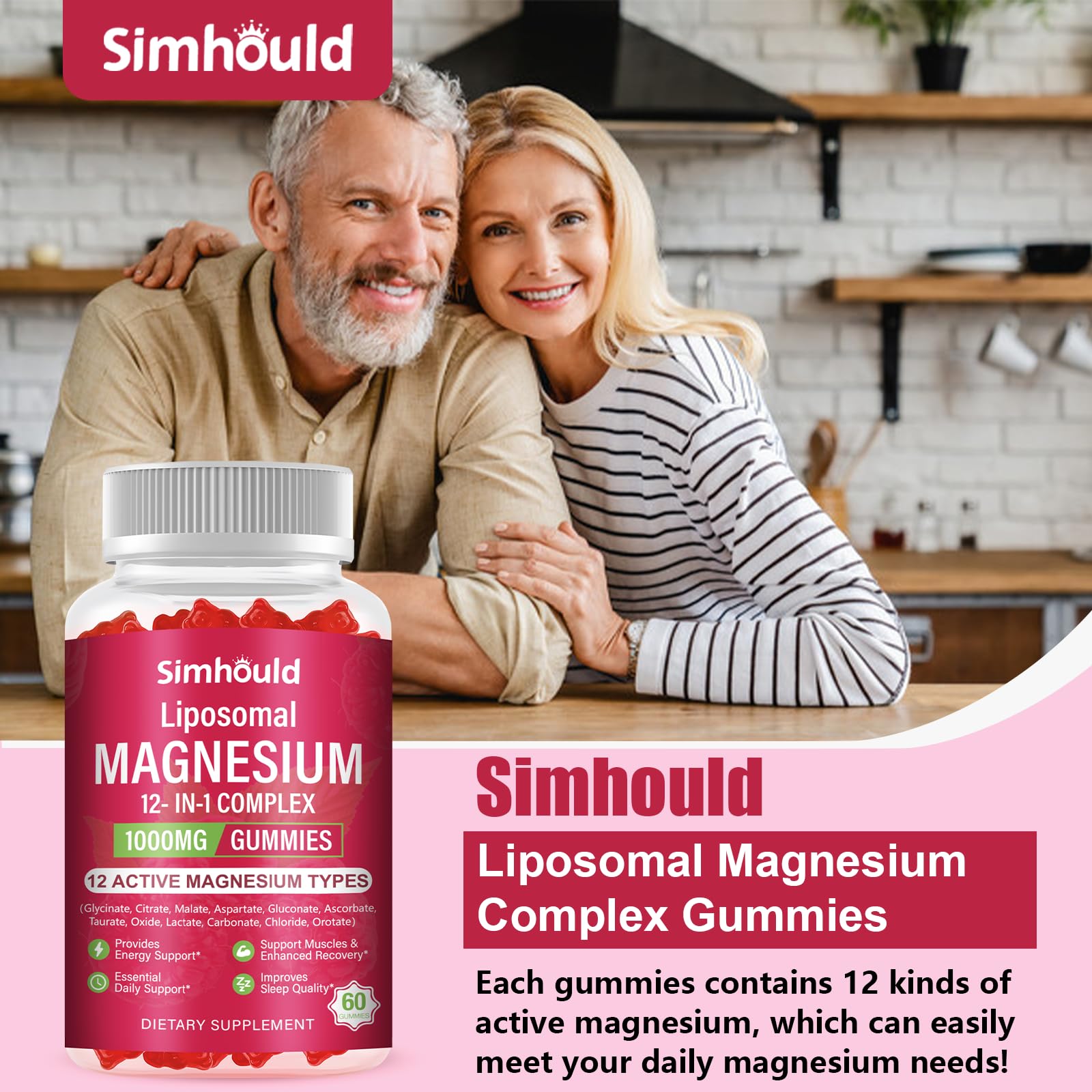 Simhould magnesium gummies nutrition facts panel communicates magnesium content.