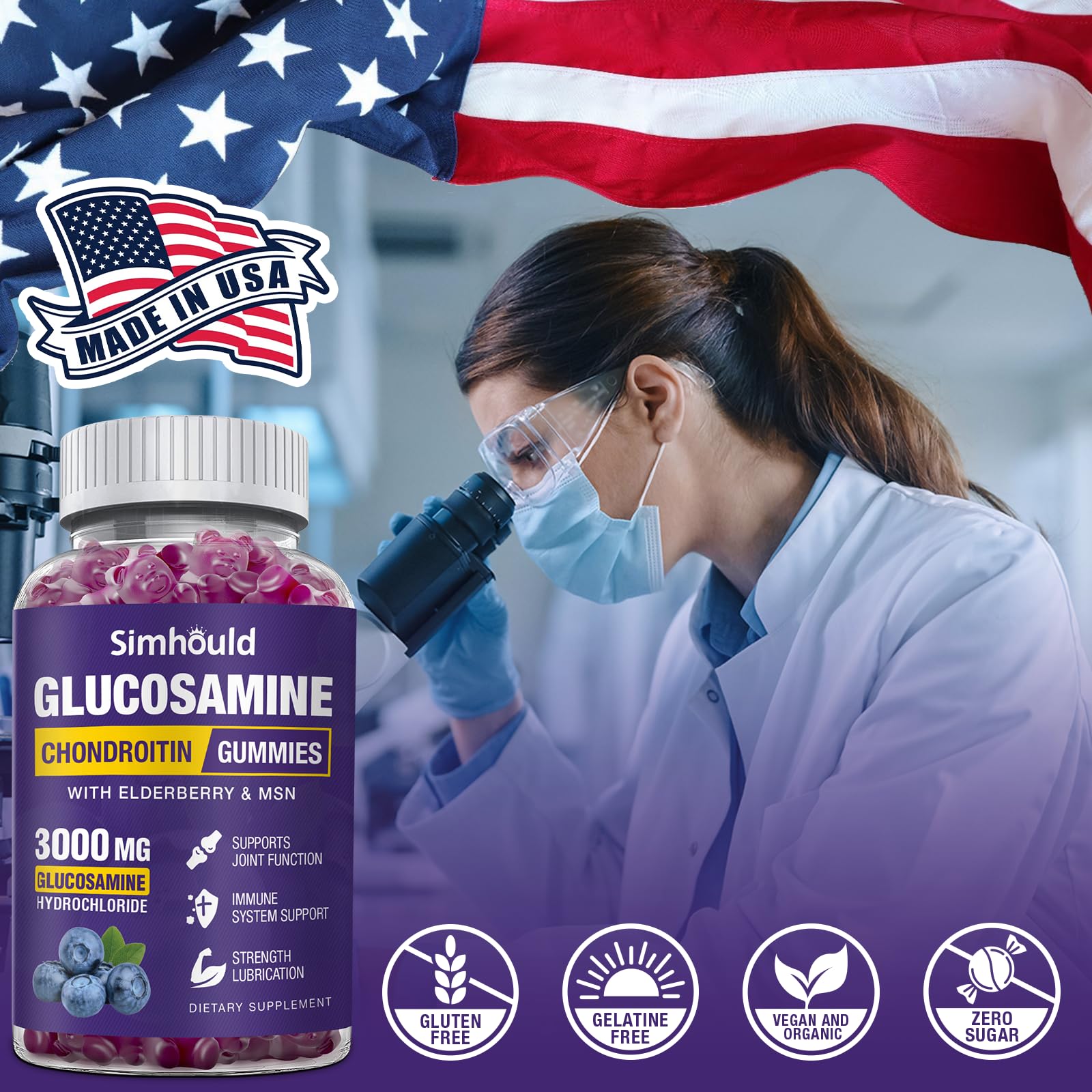 Simhould gummies with MSM and chondroitin for flexible joints