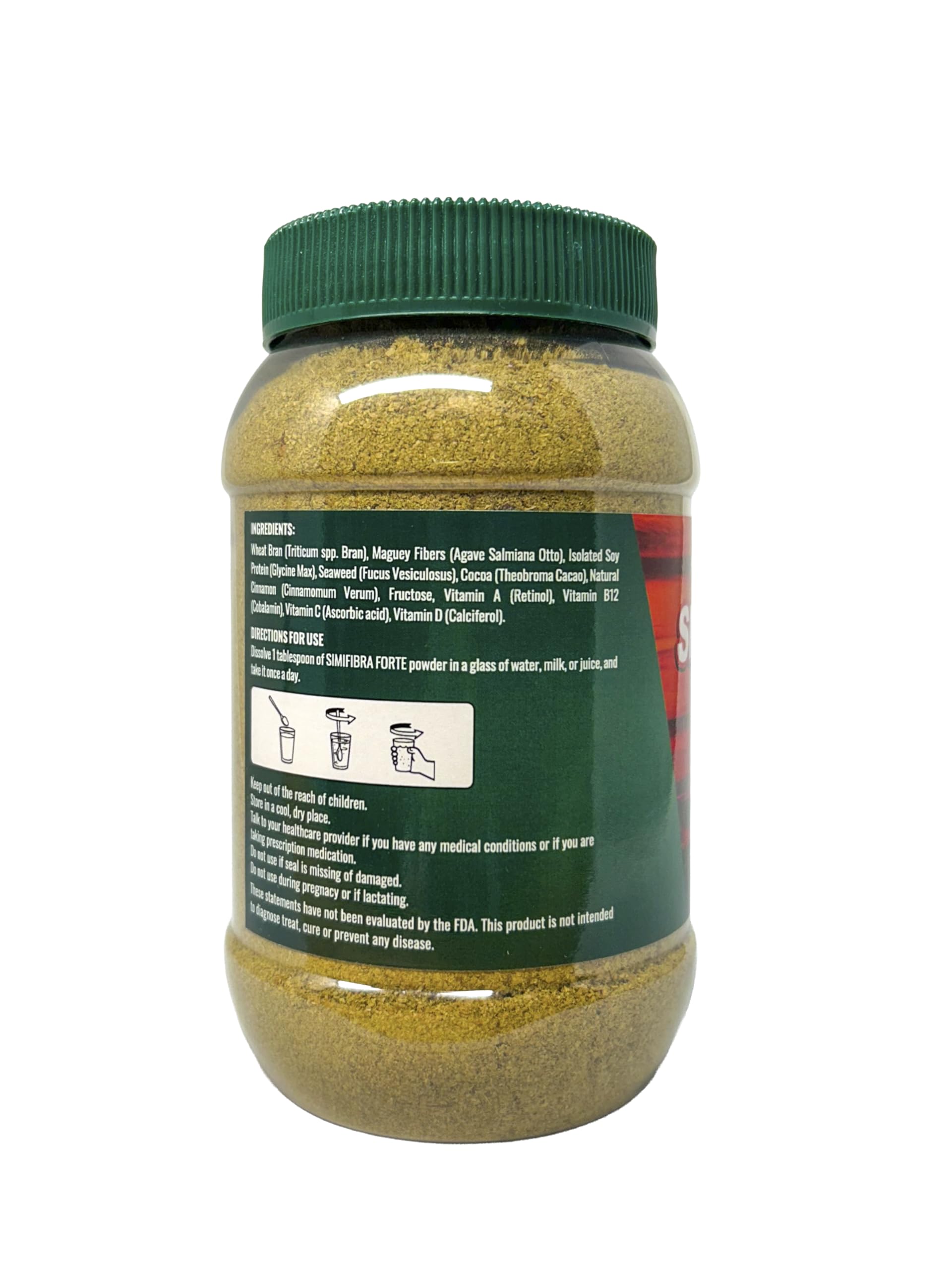 Scoop of SIMIFIBRA FORTE MX stirred into water for easy daily fiber.