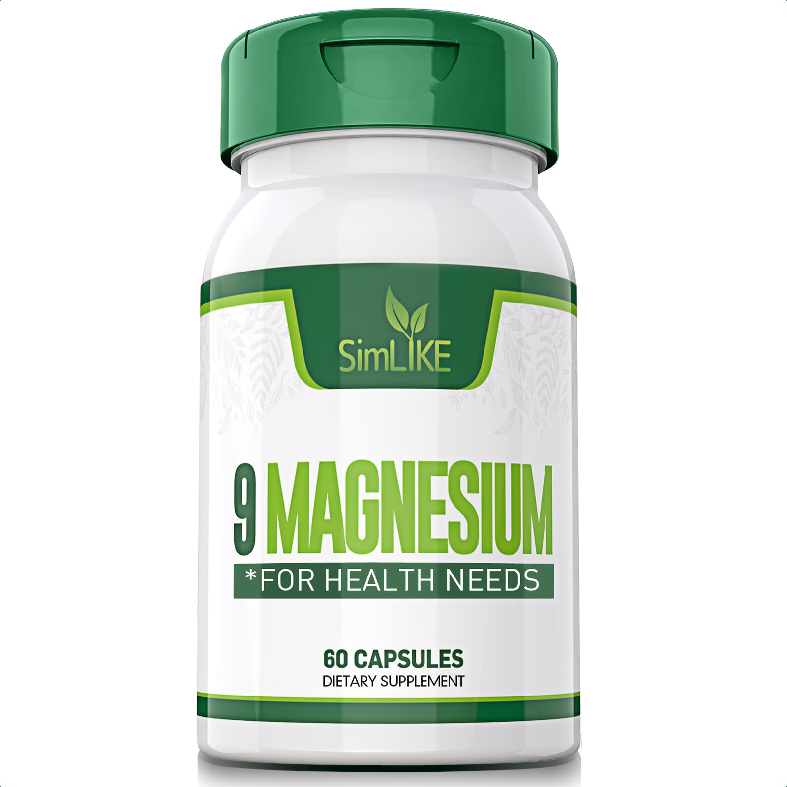 Simlike 9-Form Magnesium bottle showing a broad, high-absorption blend.