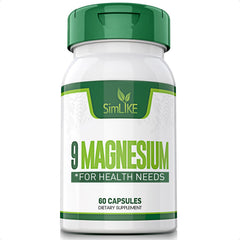 Simlike 9-Form Magnesium bottle showing a broad, high-absorption blend.