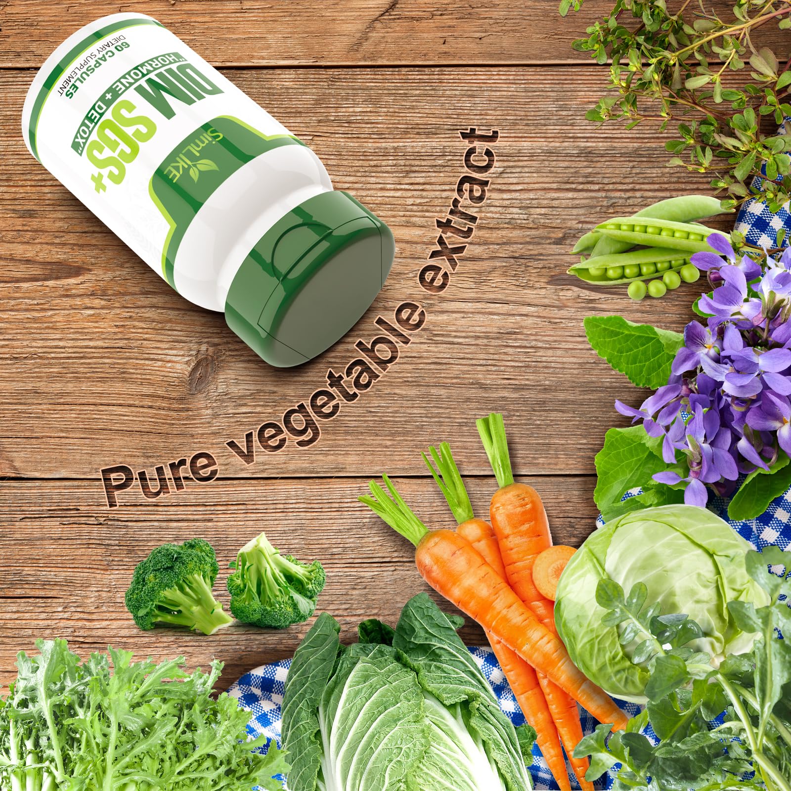 Simlike DIM bottle pour shot demonstrates convenient dosing for everyday routines.
