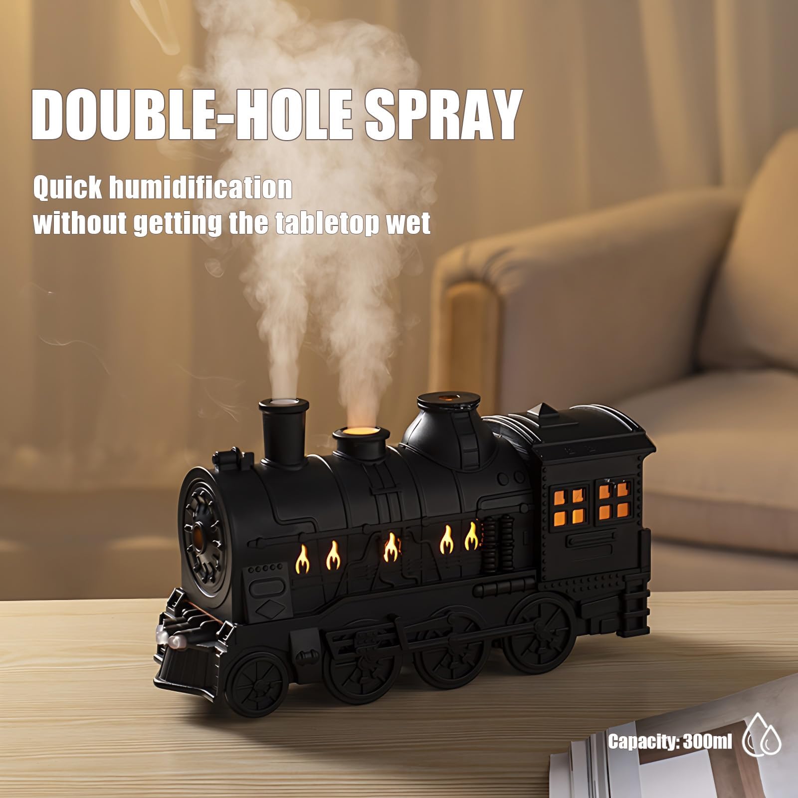 SIMOHOT Train Diffuser remote control for easy mist and light adjustment