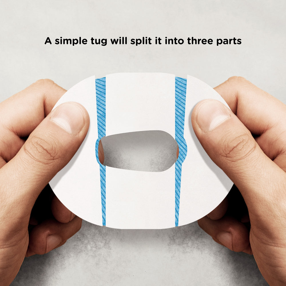 Easy application method demonstrating simple patch placement
