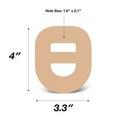 SIMPATCH strap-compatible Omnipod patch demonstrates secure compatibility in tan.