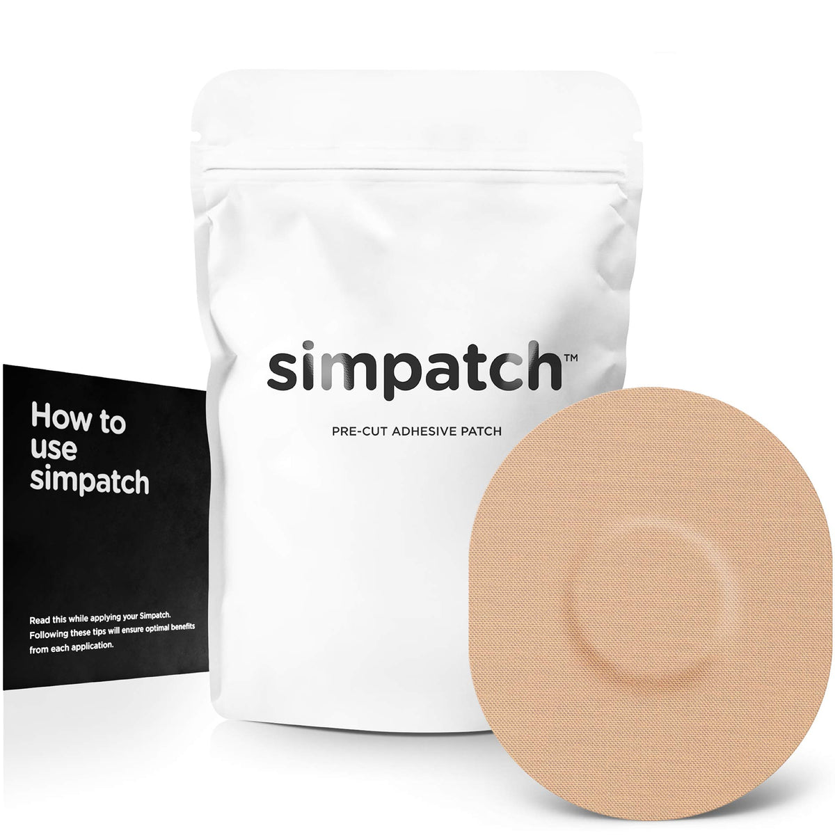 SIMPATCH universal patch on skin shows easy application and strong hold.