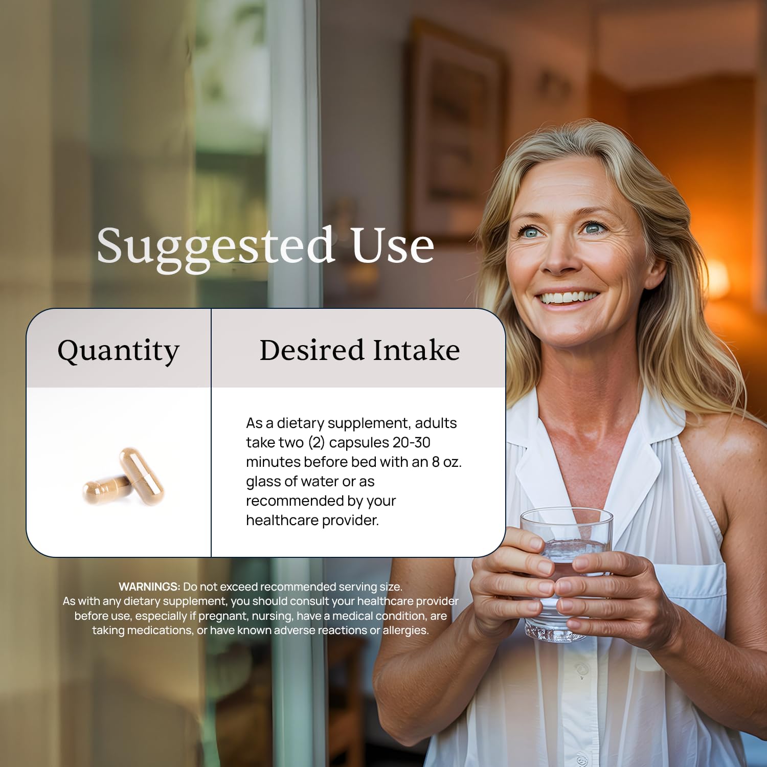 Simple Promise BellyFlush daily-use routine with bedtime capsule depiction.