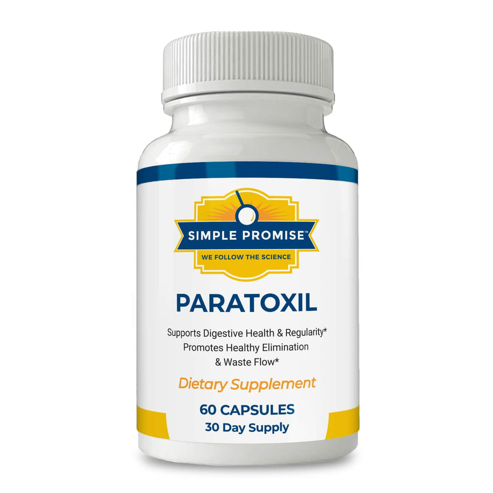 Simple Promise Paratoxil bottle front for daily gut wellness support