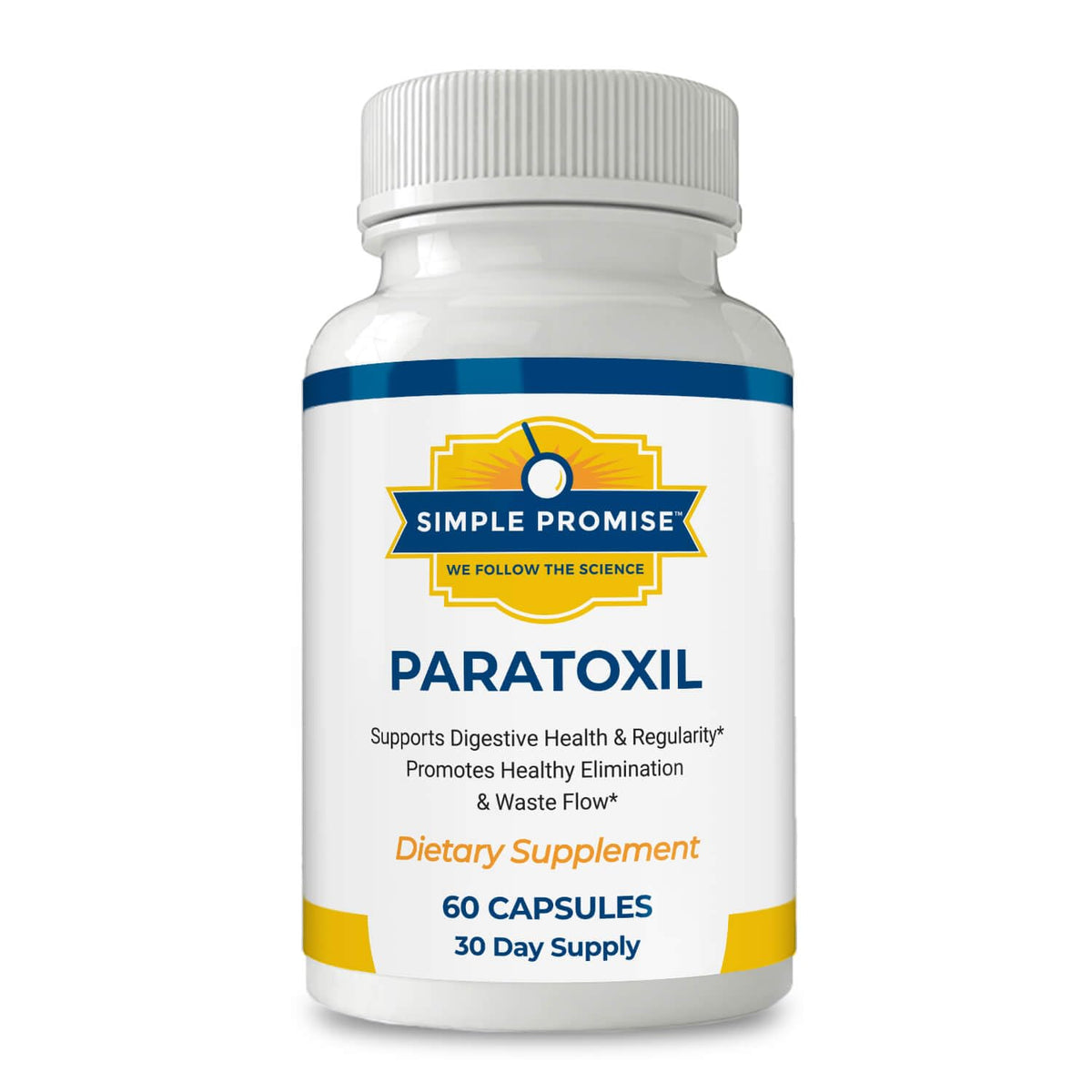 Simple Promise Paratoxil bottle front for daily gut wellness support