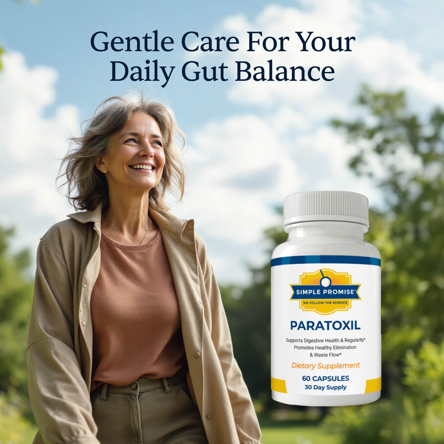 Paratoxil capsules arranged with lifestyle setup for daily wellness