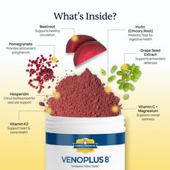 Simple Promise VenoPlus8 with pomegranate antioxidants supports your body's defenses.