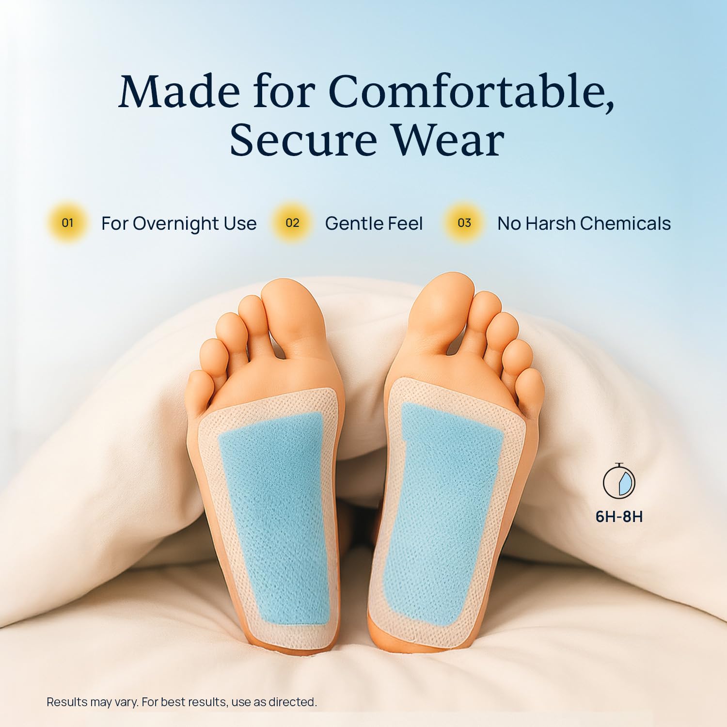 Simple Promise Xitox Foot Pads ready for sleep setup for a restful night.
