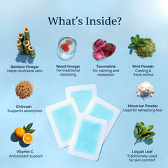 Simple Promise Xitox Foot Pads mint aroma closeup with refreshing scent.
