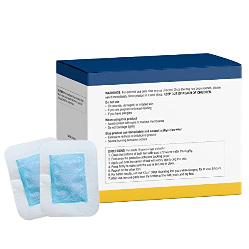 Simple Promise Xitox Foot Pads centered on the foot for calm evenings.