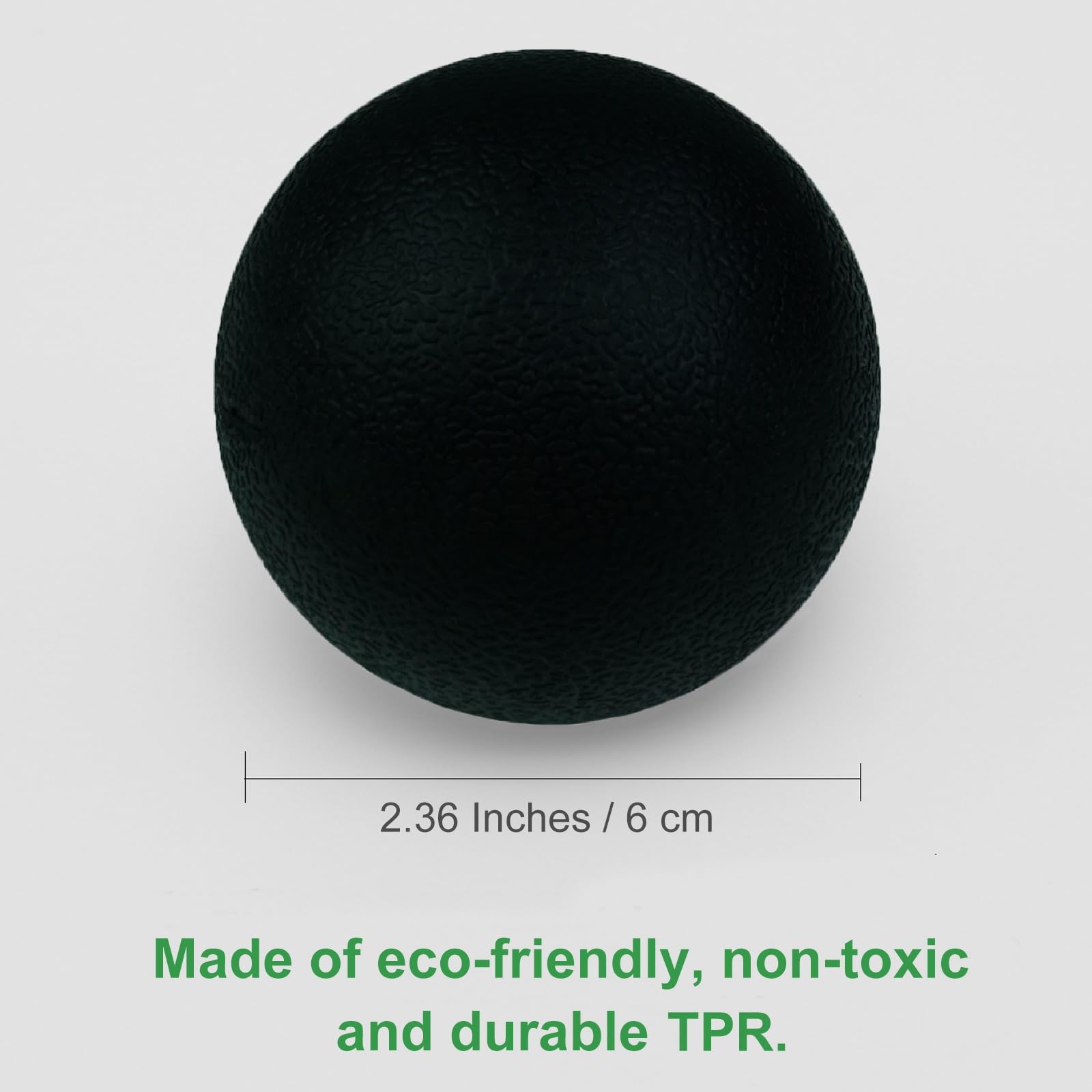 Bola de masaje SIMPLECOOL dura, enfoque lateral, alivia tensión en la espalda.