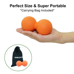 SIMPLECOOL Deep tissue roller in use on yoga mat for muscle relaxation.