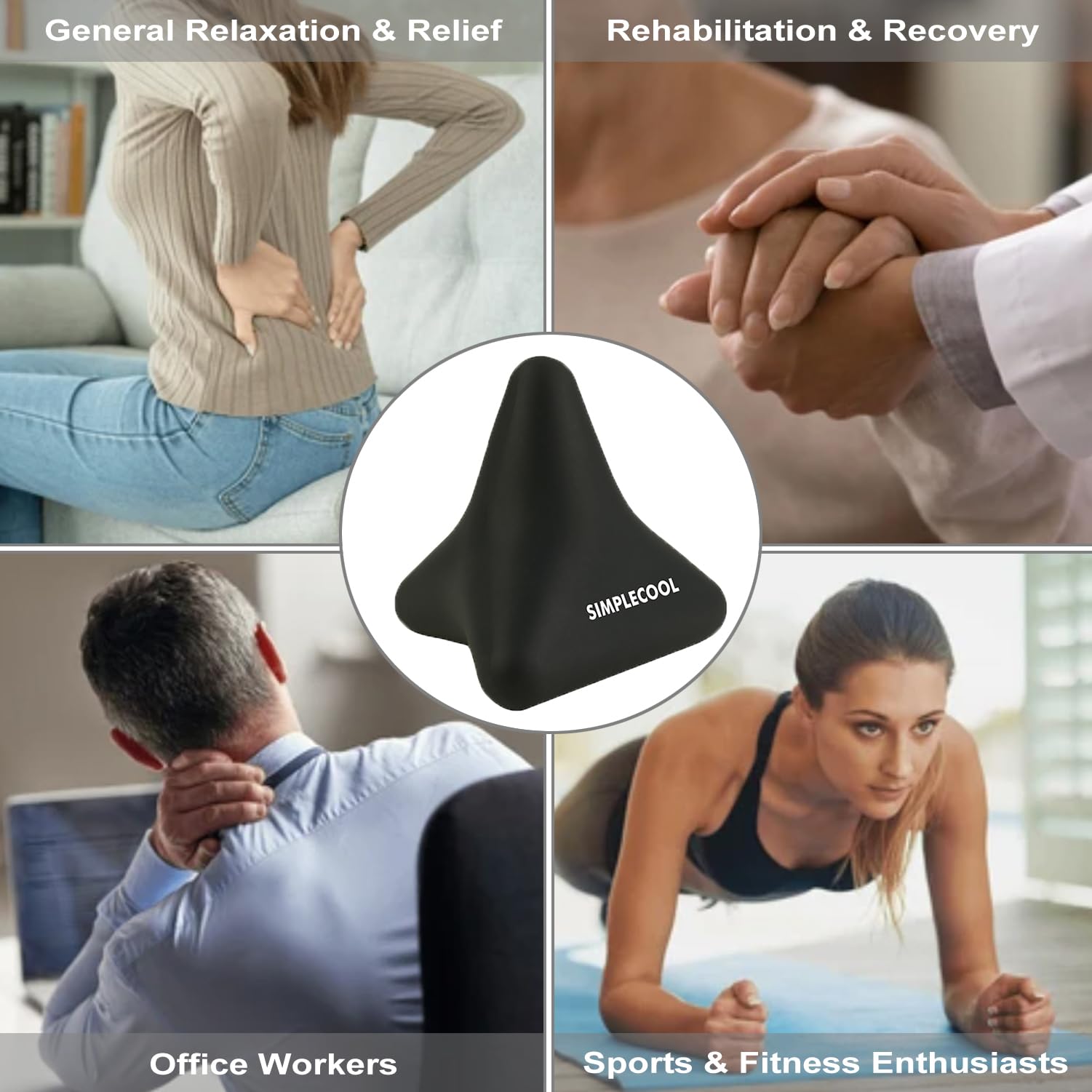 SIMPLECOOL Masaje de cuerpo entero, uso rápido en espalda y glúteos.