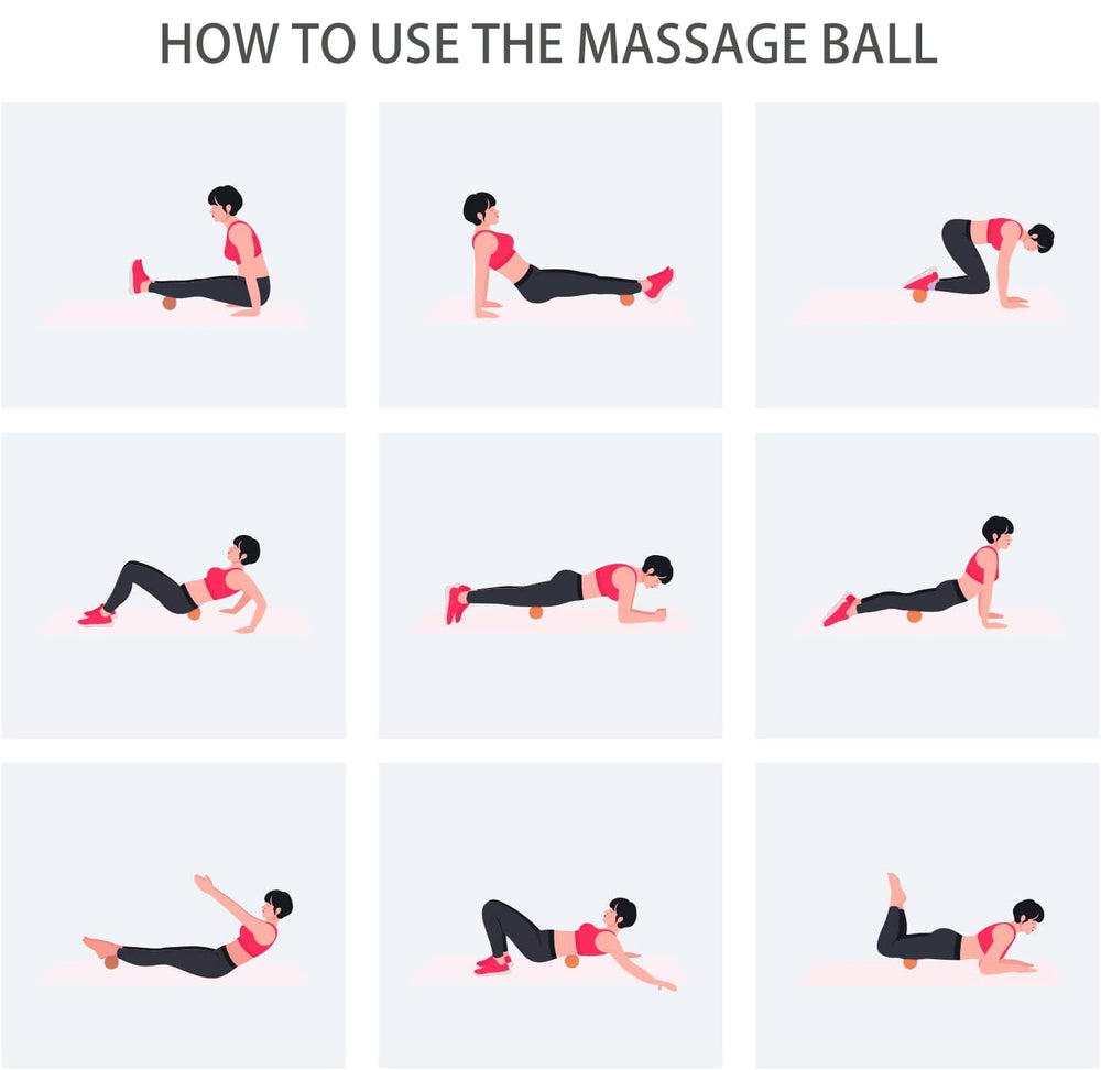 SIMPLECOOL Massage ball used on back to ease stiffness.