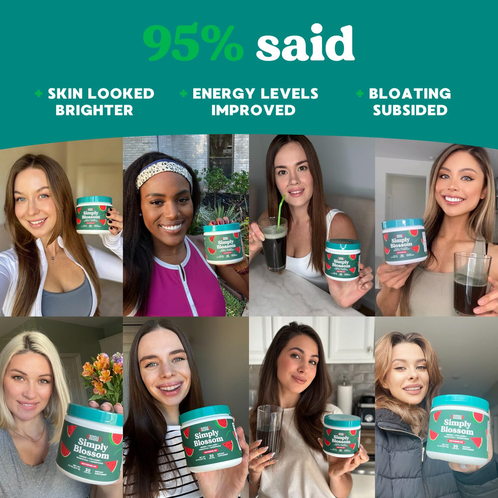 Simply Blossom astragalus extract highlighted in greens formula.