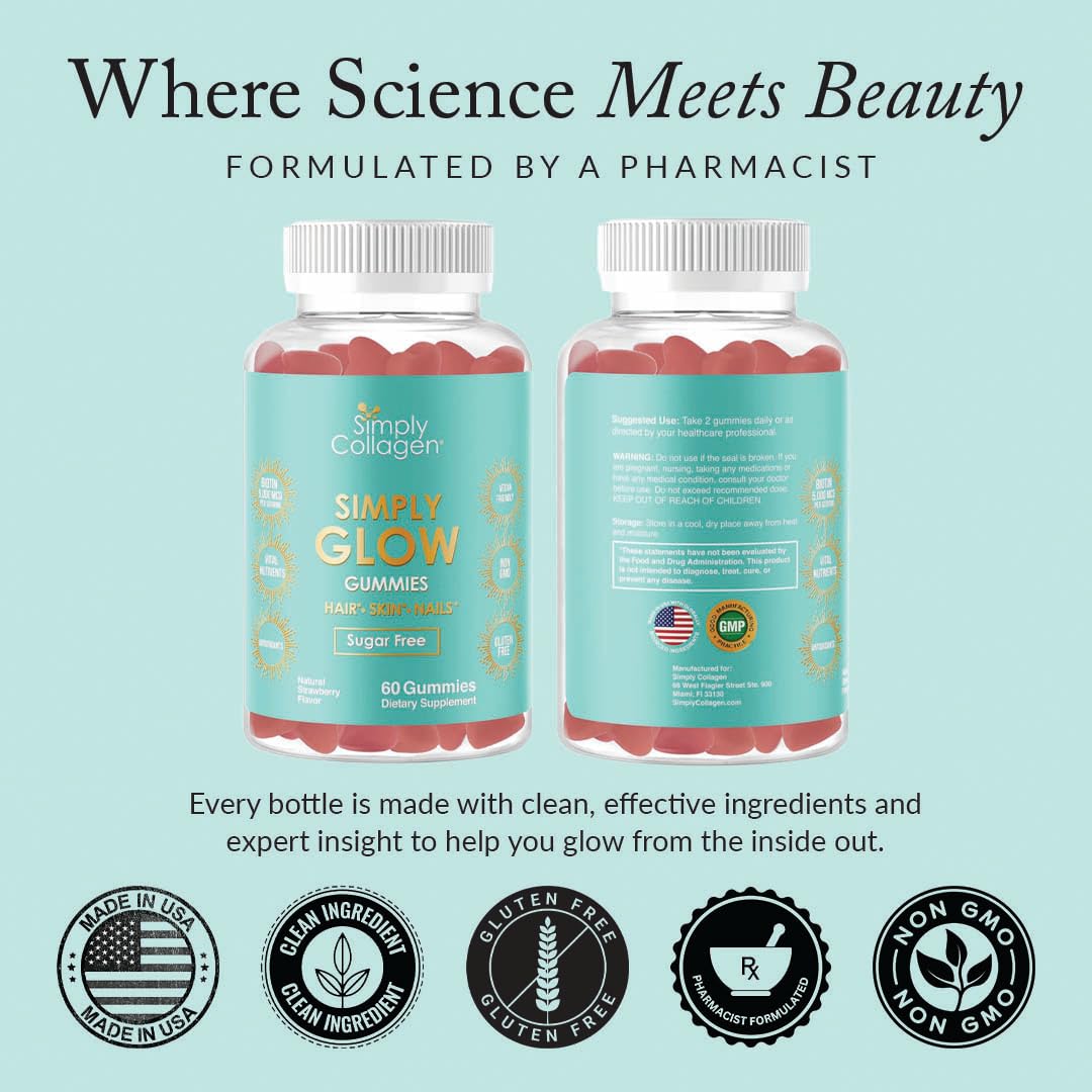 Simply Glow packaging carries a lab-tested seal for purity.