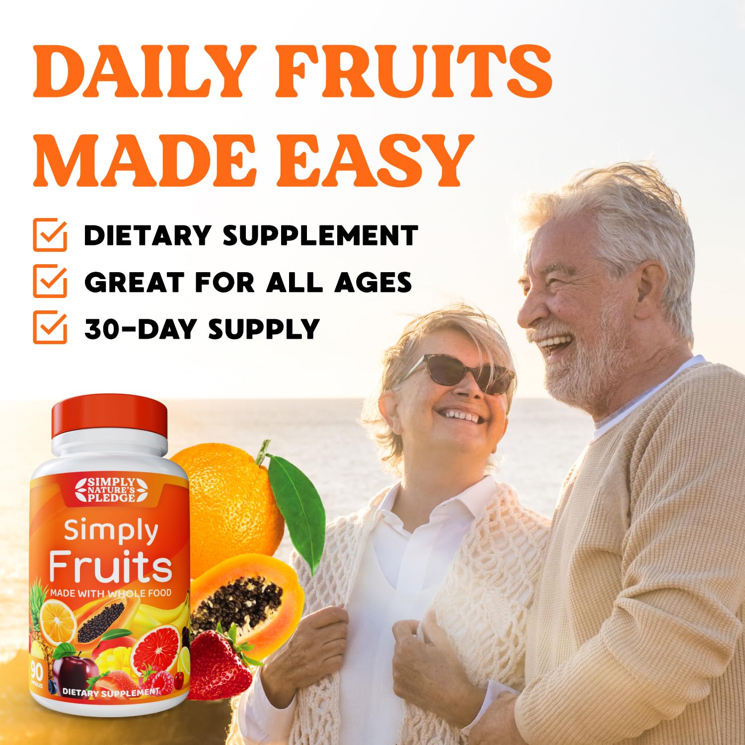 Simply Nature's Pledge colorful fruit and vegetable blend close-up