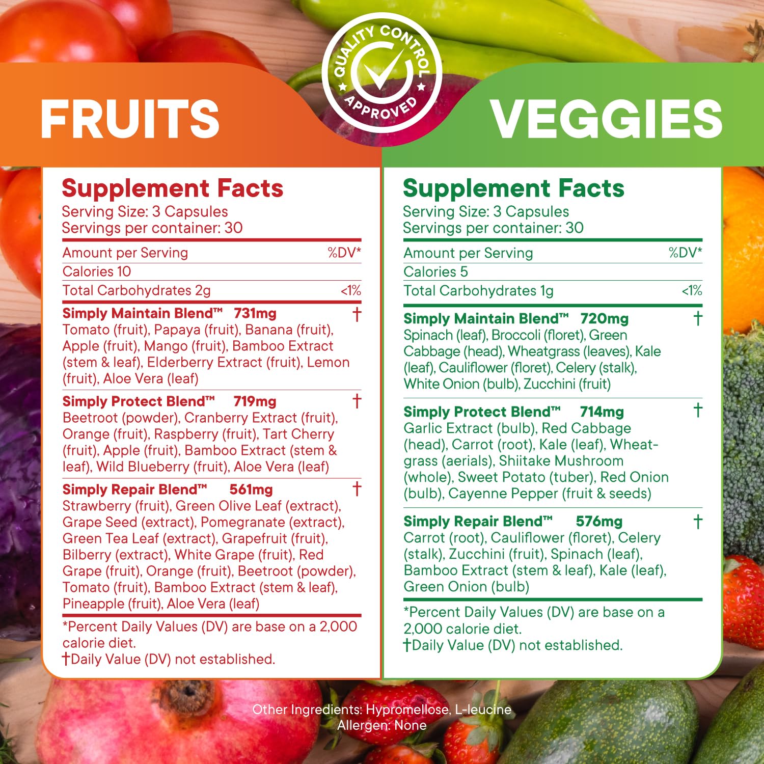 Label detail showing Aloe Vera and non-GMO, plant-based nutrition by Simply Nature's Pledge