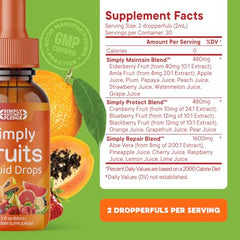 Simply Nature's Pledge liquid drops with a spoon, convenient daily supplement.