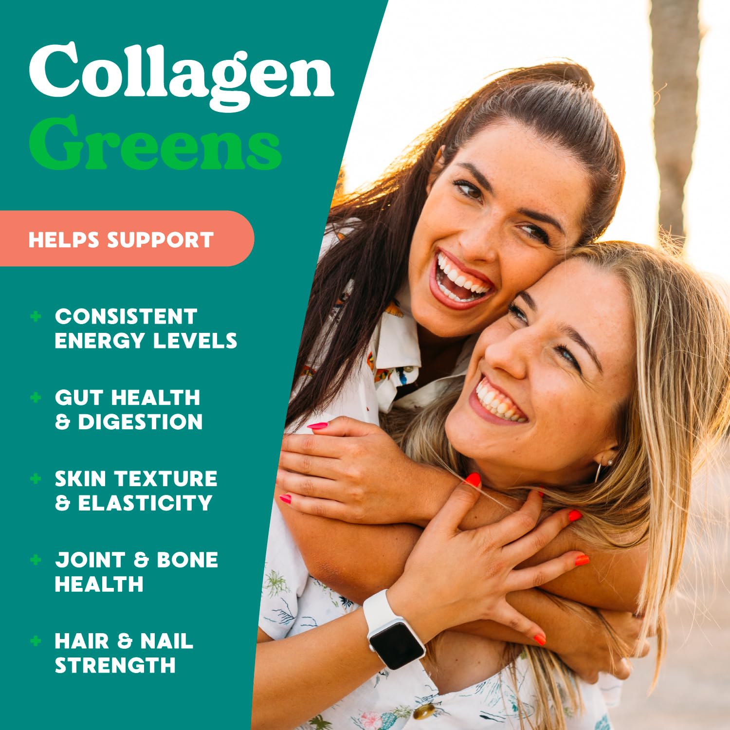 Active woman using Simply Blossom greens for digestive health and daily energy.