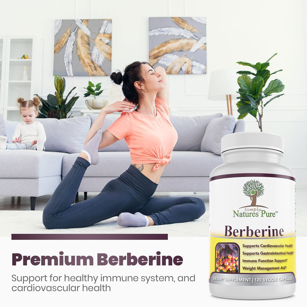 Simply Natures Pure Berberine HCl 500mg USA made stamp on bottle