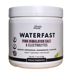 Simply Primal Waterfast bottle with lemon-lime flavor for keto hydration on the go.