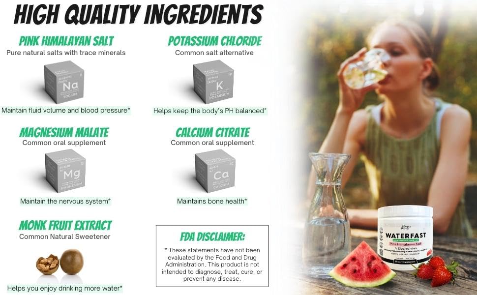 Simply Primal Waterfast pink Himalayan salt highlights mineral-rich electrolytes.